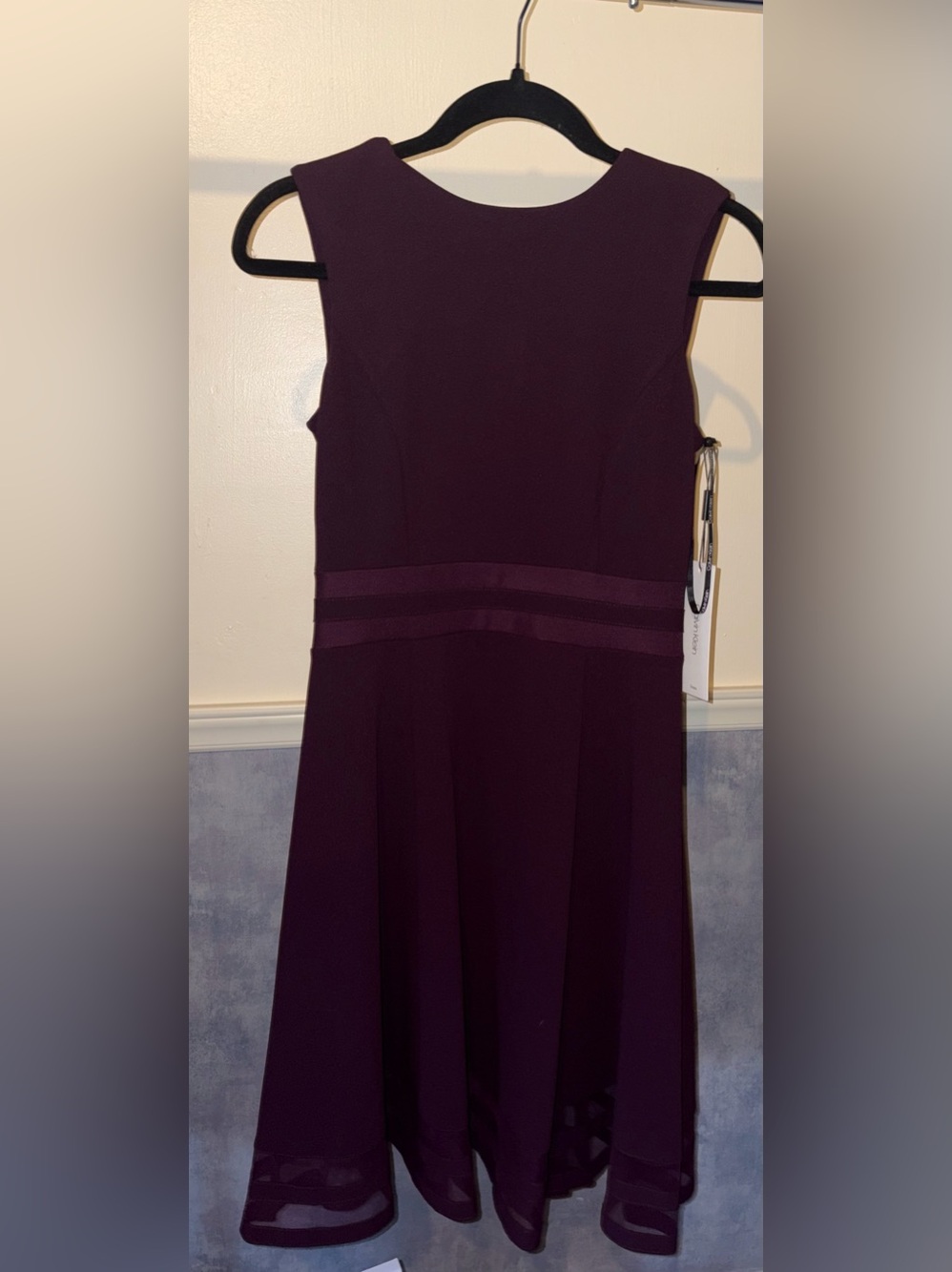 Calvin Klein Deep Plum Sleeveless Midi Dress